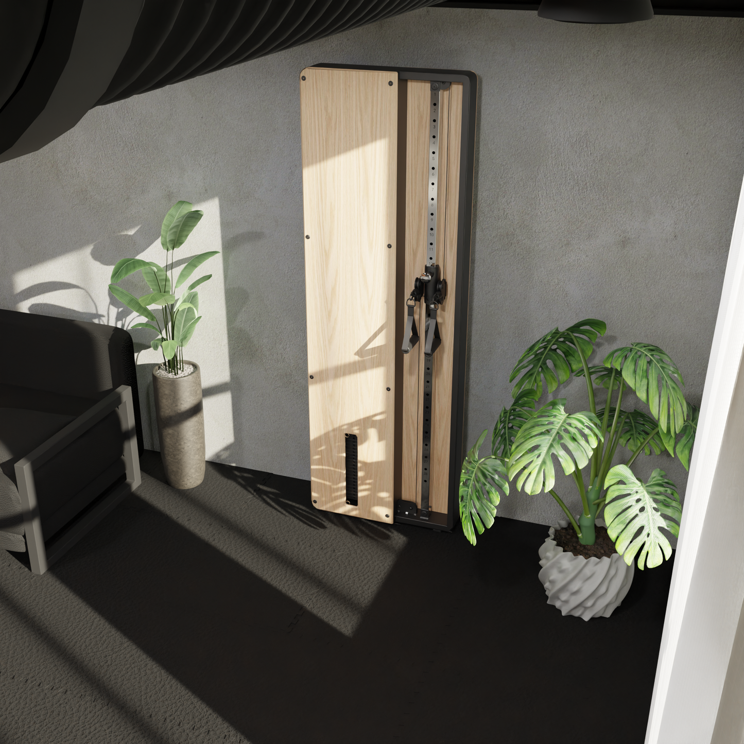 Flow 7 Light Oak - Wall Mounted Functional Trainer