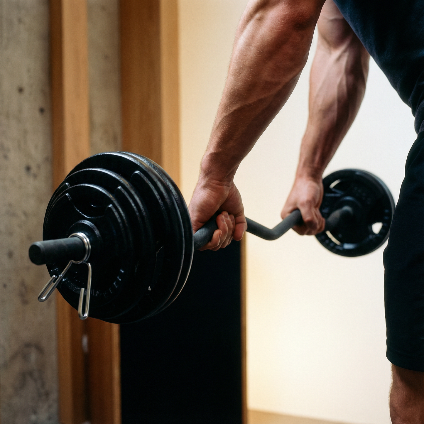 Mega Fitness - 1" Standard Steel Plate 75lbs Set with Curl Bar