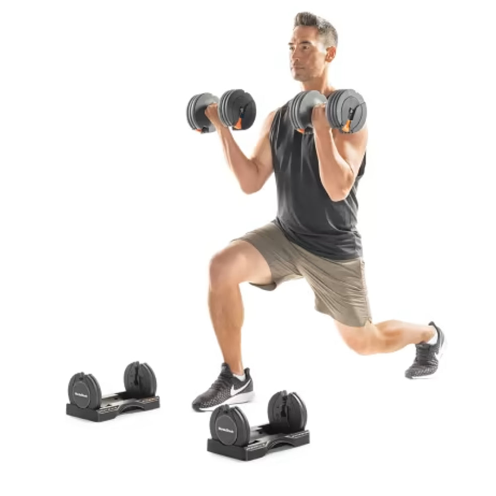 NordicTrack - Select-A-Weight Adjustable Dumbbell Pair - 25 lb