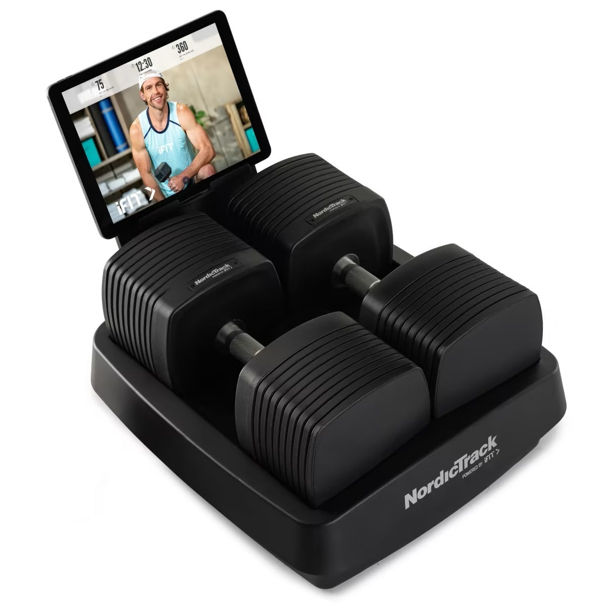 NORDICTRACK - iSELECT VOICE-CONTROLLED DUMBBELLS + STAND + MASSAGE GUN + MAT