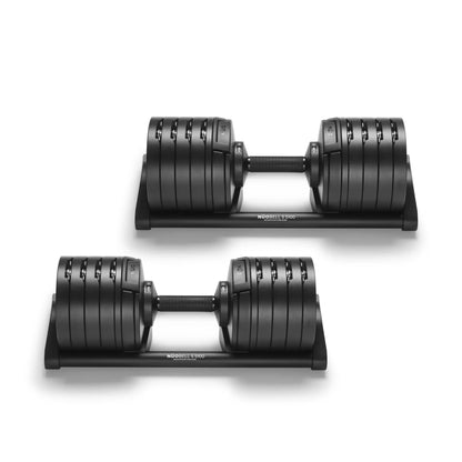 Nuobells - 5-100lb Adjustable Dumbbell Pair - Matte Black