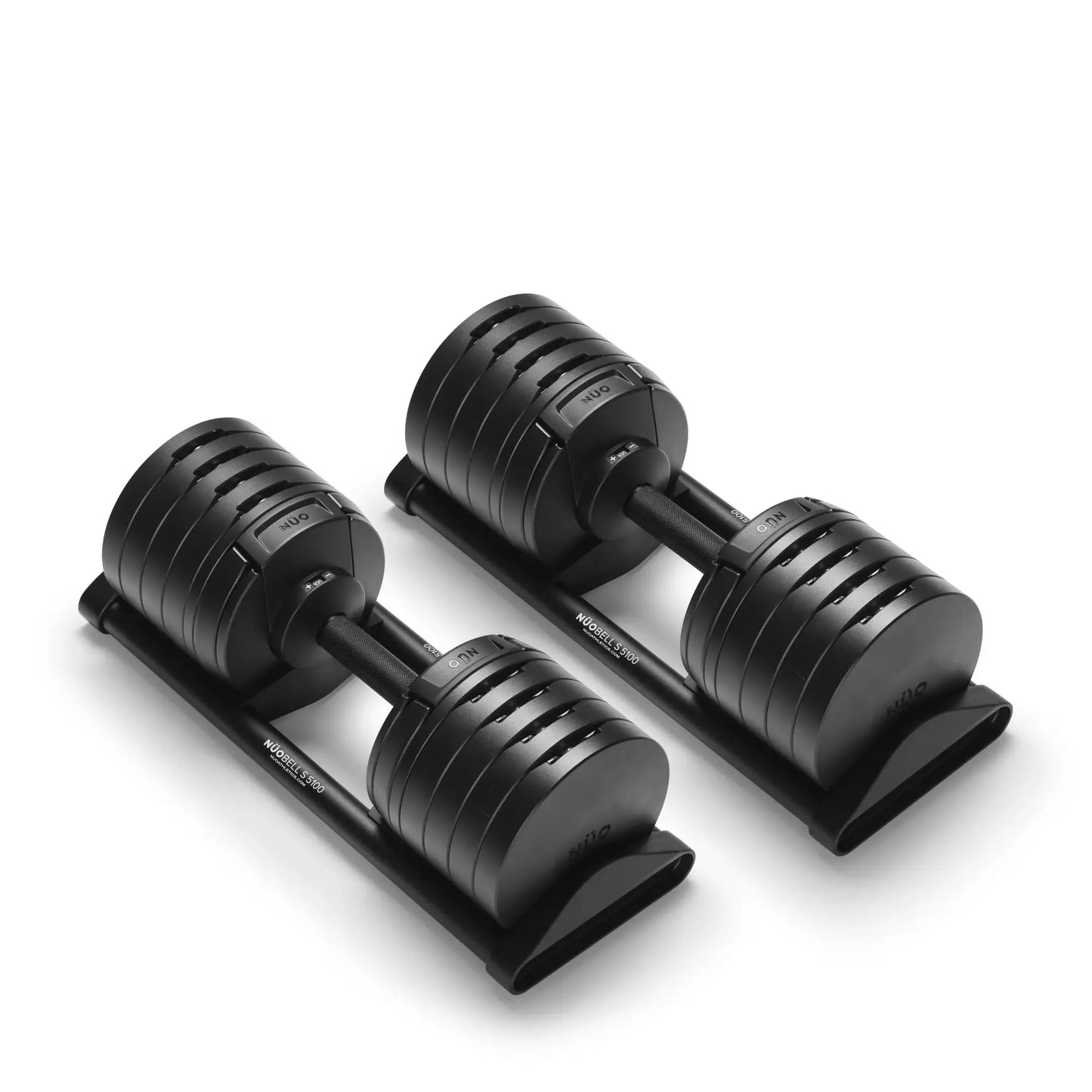 Nuobells - 5-100lb Adjustable Dumbbell Pair - Matte Black