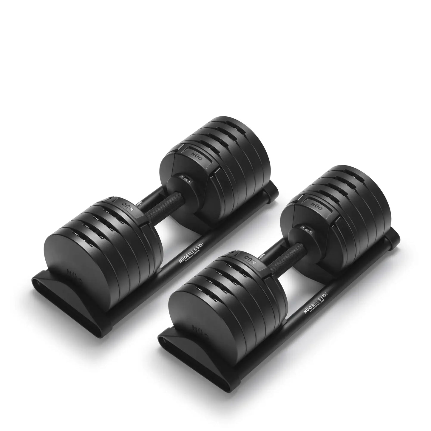 Nuobells - 5-100lb Adjustable Dumbbell Pair - Matte Black