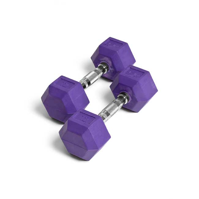 Element Fitness 12lbs Coloured Rubber Hex Aerobic Dumbbells Strength & Conditioning Canada.