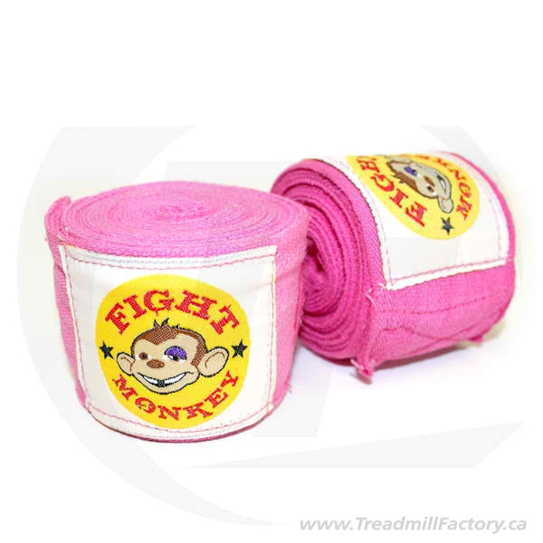 Fight Monkey 120" Mexican Style Hand Wraps - Pink Fitness Accessories Canada.