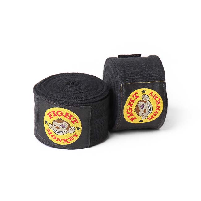 Fight Monkey 180" Hand Wraps - Black Fitness Accessories Canada.