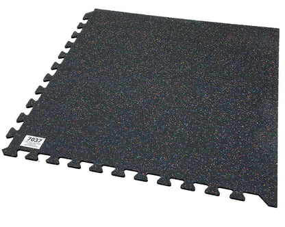 Gorilla Flooring 36" x 36" Interlocking Rubber Tile 9mm thick Funfetti with Borders