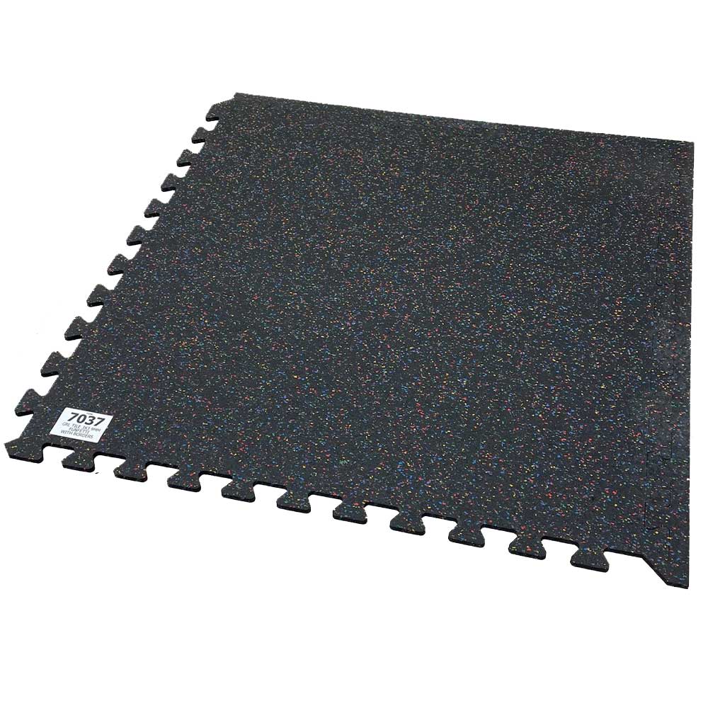 Gorilla Flooring 36" x 36" Interlocking Rubber Tile 9mm thick Funfetti with Borders