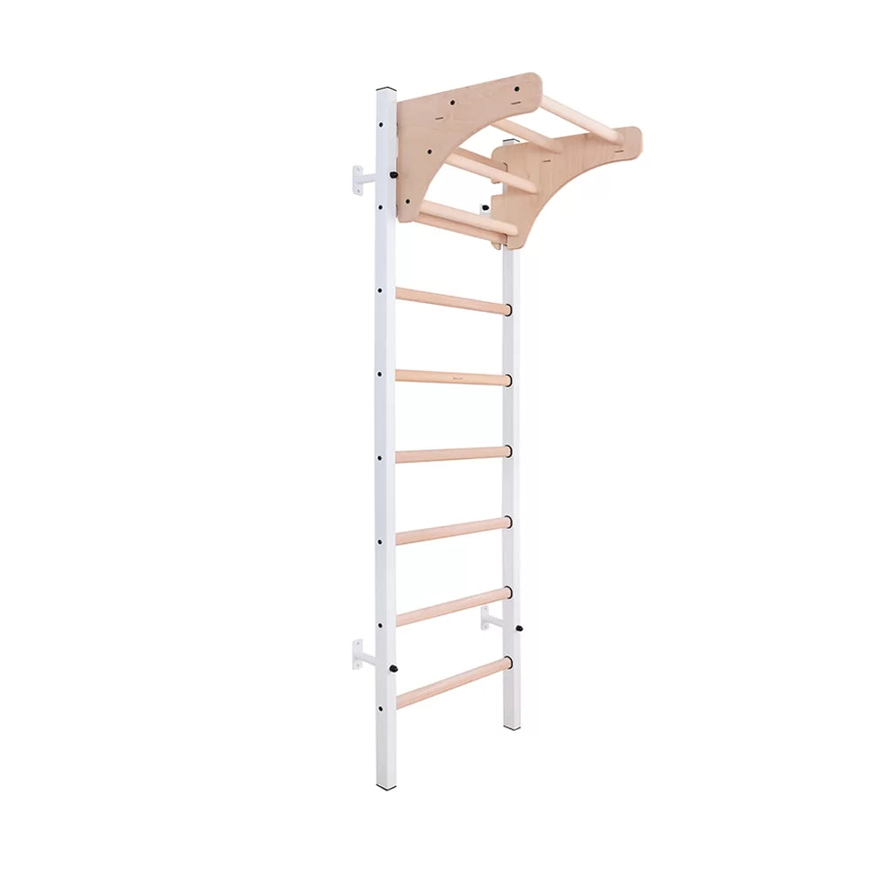 BenchK S2 White - 211W with Wooden Pull-Up Bar