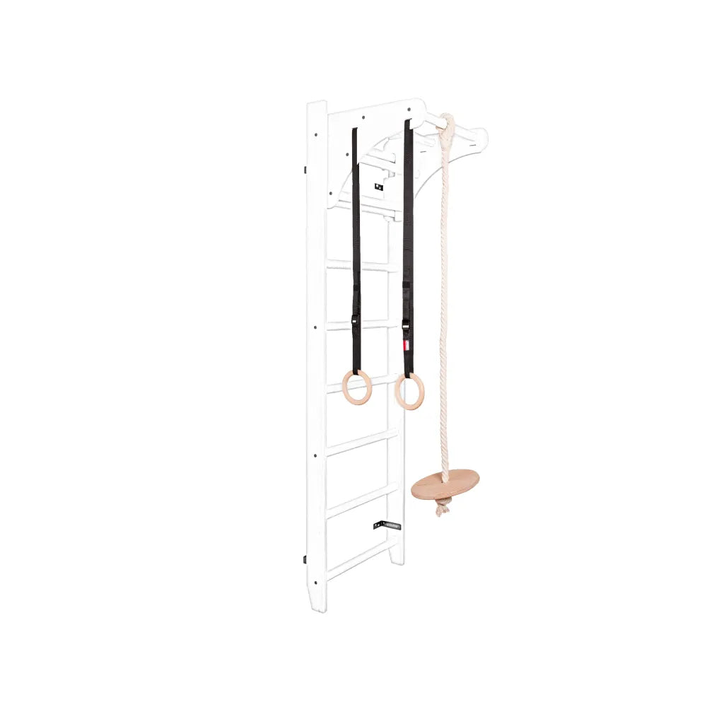 BenchK S2 White - 211W with Wooden Pull-Up Bar + A204 Gymnastics Accessories