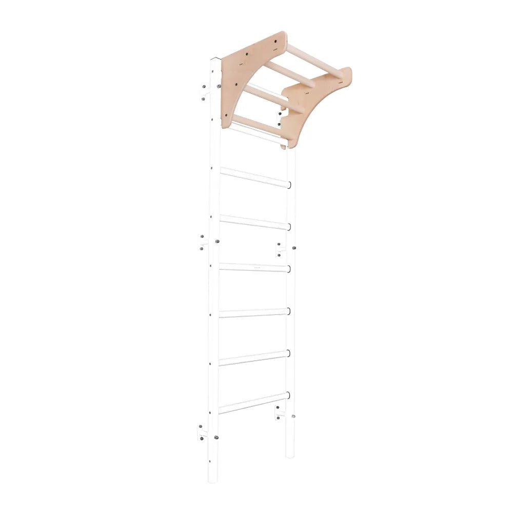 BenchK S2 White - 211W with Wooden Pull-Up Bar + A204 Gymnastics Accessories