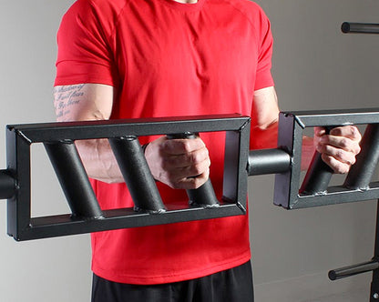 XM FITNESS Black Steel Swiss Bar Angled Strength & Conditioning Canada.