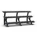 Element Fitness 3-Tier Fixed Pro-Style Dumbbell Saddle Rack | 15 Pairs Strength & Conditioning Canada.