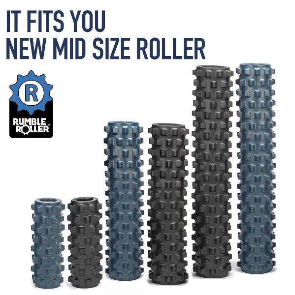 Extra Firm Compact Foam Roller by RumbleRoller Midsize (blue Extra Firm Compact Foam Roller by RumbleRoller Midsize (blue