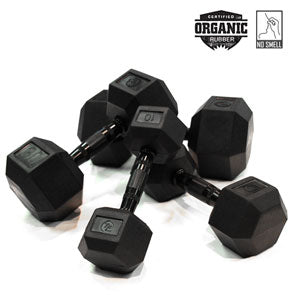 8lb Virgin Rubber Hex Dumbbell No Odour SDVR-8 Strength & Conditioning Canada.
