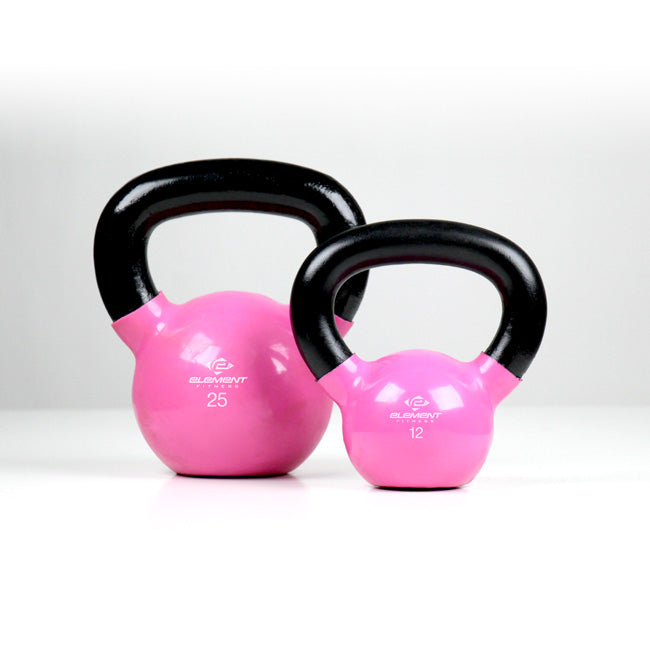 Element Fitness 20lbs Vinyl Pink Kettlebell Strength & Conditioning Canada.