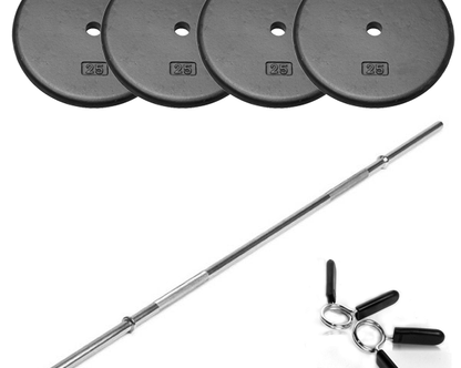 Metal best sale barbell set