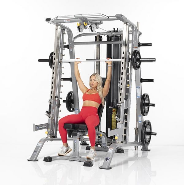 TuffStuff Fitness EVOLUTION SMITH MACHINE / HALF CAGE ENSEMBLE (CSM-725WS)