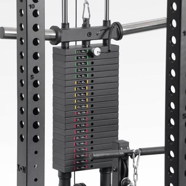 XM Omega Rack with Lat Pull Down Kit Strength Machines Canada.