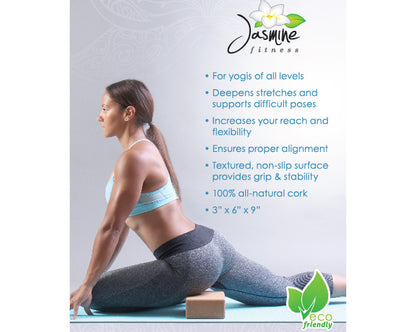 Jasmine Fitness Eco Cork Yoga Brick Fitness Accessories Canada.